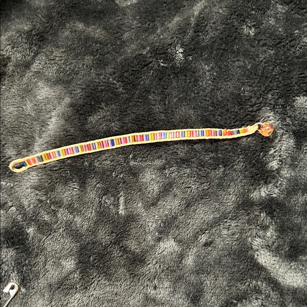 Handwoven Multicolor Friendship Bracelet with Yellow Trim